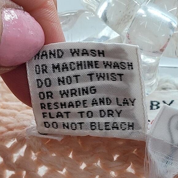 Licorice Vintage Peach Cream Striped Cable Knit V neck Cardigan Sweater Jacket - Picture 13 of 13